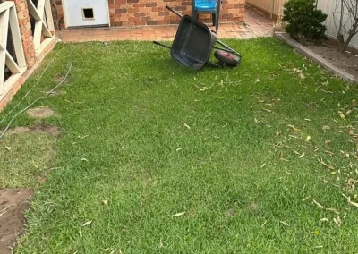 before basketball court grass installation