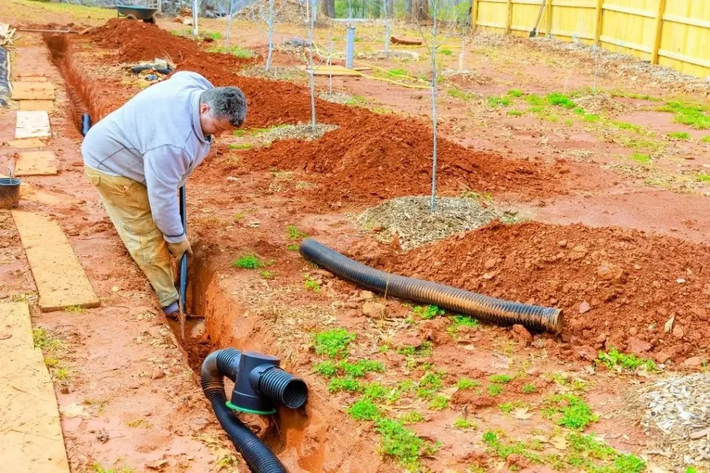 installing drainage in yard