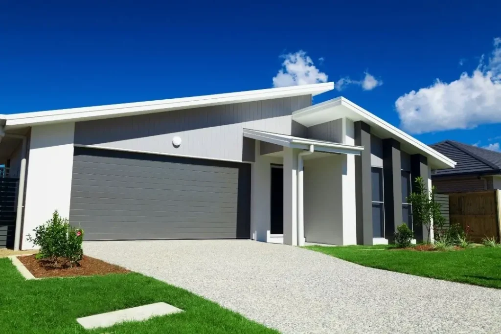 new home with a plain front yard