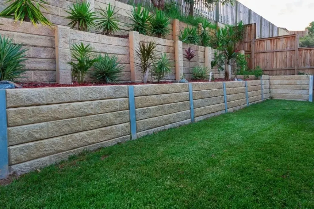 tiered garden with concrete sleepers