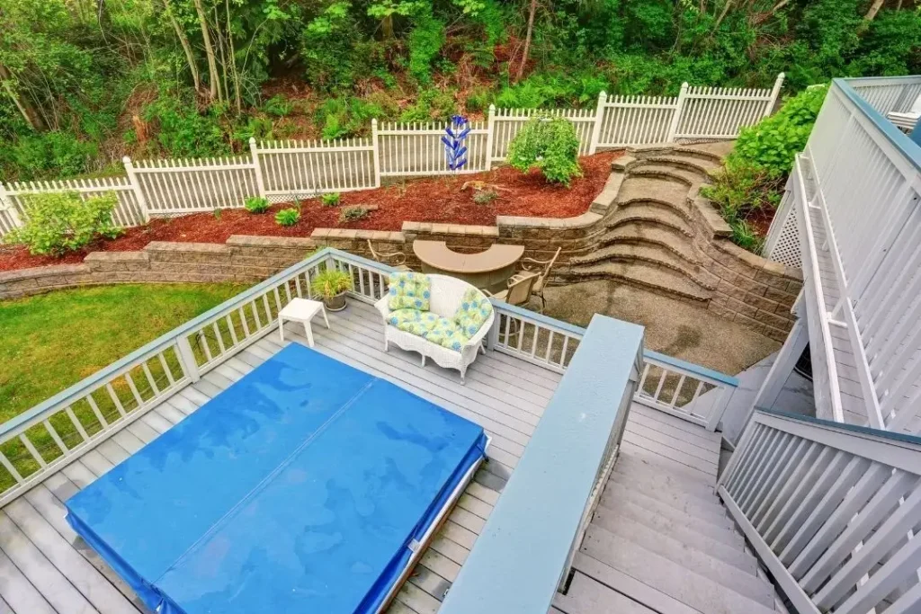 split-level backyard
